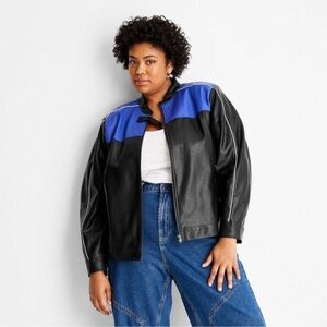 Women's Long Sleeve Faux Leather Jacket - Future Collective with Reese Blut